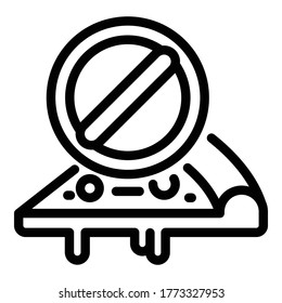 No pizza icon. Outline no pizza vector icon for web design isolated on white background