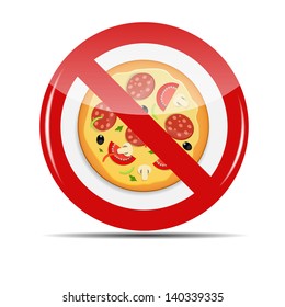 No Pizza sign vector illustration