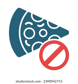 No Pizza Vector Glyph Two Color Icon For Personal And Commercial Use.
