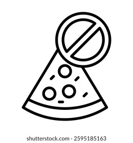 No pizza Vector Line Icon Design