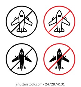 No Plane Sign for Restricted Airspace, Safety Warnings, and Public Notices Graphics