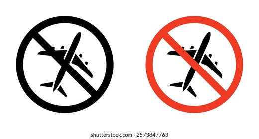 No plane signs vector set