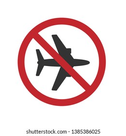 No Plane's Icon. Delayed or Cancelled Flight  Illustration  As A Simple Vector Sign & Trendy Symbol for Design and Aviation's Websites, Airport Information, Presentation or Mobile Application.
