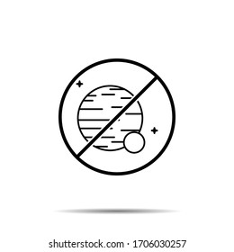 No planets, space icon. Simple thin line, outline vector of space ban, prohibition, embargo, interdict, forbiddance icons for ui and ux, website or mobile application