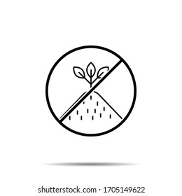 No plant icon. Simple thin line, outline vector of biology ban, prohibition, embargo, interdict, forbiddance icons for ui and ux, website or mobile application