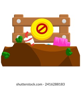 No plastic area illustration. Vector illustration with sustainability theme. Editable vector element.