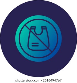 No Plastic Bag Glyph Circle Gradient Icon