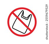 No plastic bag icon with editable stroke