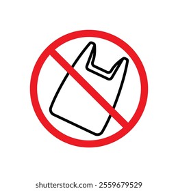 No plastic bag icon with editable stroke