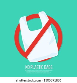 No Plastic Bag Icon Vector Flat Design.