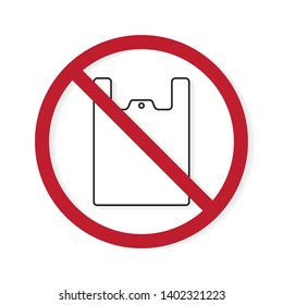 no plastic bag icon- vector illustration