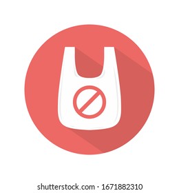 No plastic bag icon. Vector illustration flat design
