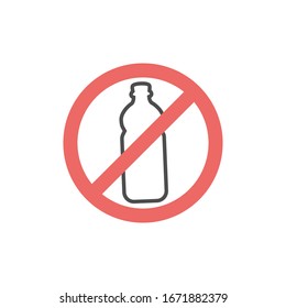 No plastic bag icon. Vector illustration flat design isolated on white background. Icon