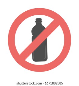 No plastic bag icon. Vector illustration flat design isolated on white background. Icon