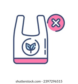 No Plastic Bag icon in vector. Illustration