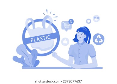 No Plastic Bag Illustration concept on white background