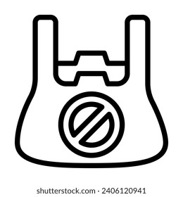 no plastic bag line icon. Perfect for graphic design, mobile, UI, and web masterpieces