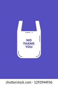 No Plastic Bag Motivation Poster. Plastic Free Banner Design Concept. Vector Illustration.
