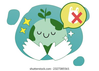 No plastic bag safe the world. vector for plastic bag day. 