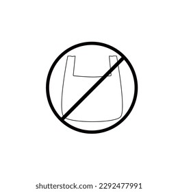 No plastic bag sing, black line shaped.