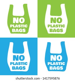 No plastic bag slogan, vector illustration