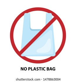 No plastic bag slogan, vector illustration