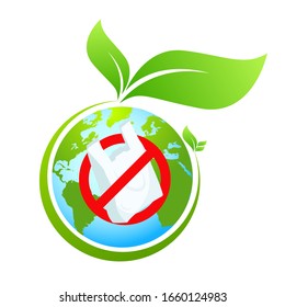 No hay bolsas de plástico en la ilustración del concepto del globo terrestre