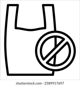 No Plastic Bags Icon Element For Design