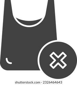 No Plastic Bags Icon image. Suitable for mobile application.