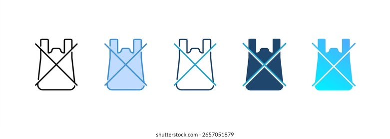 Keine Plastiktüten Symbol Set mehrere Stilkollektion