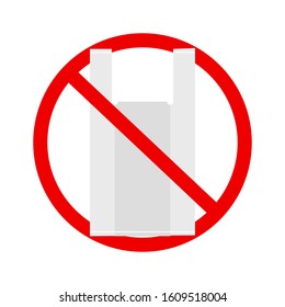 No plastic bags vector icon flat style on white background