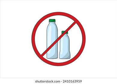 No Plastic Bottle Environmental Sticker