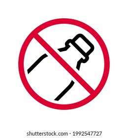 Sin signo de botella de plástico prohibido, pegatina redonda roja moderna