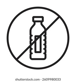 No plastic bottle icon Line Art Logo set