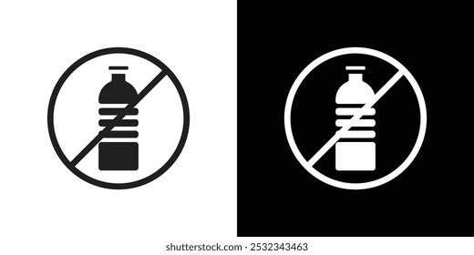 No plastic bottle icon linear logo isolated
