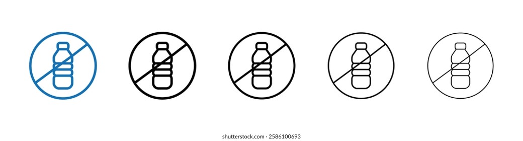 No plastic bottle icon Outline vector logo for web ui
