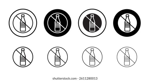 No plastic bottle icon Thin line art collection