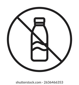 No plastic bottle icon Thin line illustration