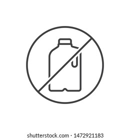 No plastic bottle line icon. 