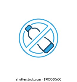 No Plastic Bottle vector concept colored icon or symbol