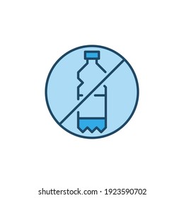 No Plastic Bottle Vector Concept Blue Icon Or Symbol