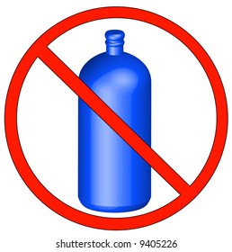 no plastic bottles or drinks allowed - vector