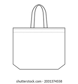 No plastic concept. Recycle shopping bag. Canvas shoulder tote. Isolated vector clip art.