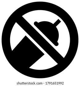 No plastic cup forbidden sign, modern round sticker