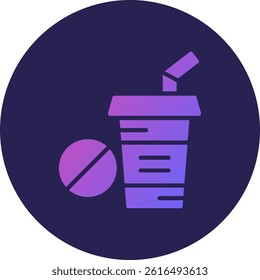 No Plastic Cup Glyph Circle Gradient Icon