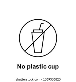 No plastic cup icon. Element of pollution problems icon. Thin line icon for website design and development, app development. Premium icon