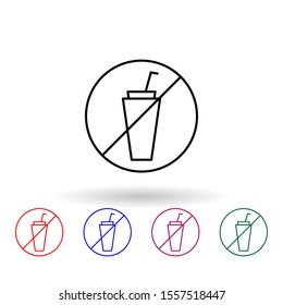 No plastic cup multi color icon. Simple thin line, outline vector of no plastic icons for ui and ux, website or mobile application