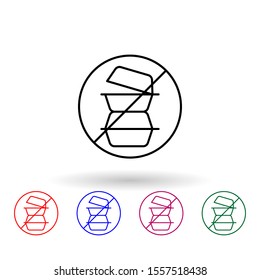 No plastic food package multi color icon. Simple thin line, outline vector of no plastic icons for ui and ux, website or mobile application