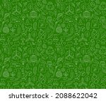 No plastic, go green, Zero waste concepts. Reduce, reuse, refuse, recycle, Rot - ecological lifestyle and sustainable development. Linear icons style illustration seamless pattern doodle drawing.