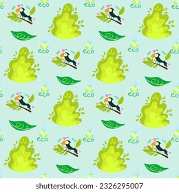 No plastic, go green, Zero waste concepts. Reduce, reuse, refuse, Recycle, Rot - ecological lifestyle and sustainable development. Flat hand drawn style illustrations seamless pattern vector drawing.